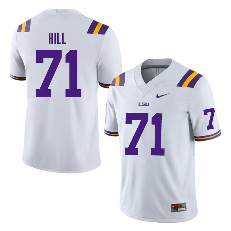 Men #71 Xavier Hill LSU Tigers College Football Jerseys Sale-White - Click Image to Close